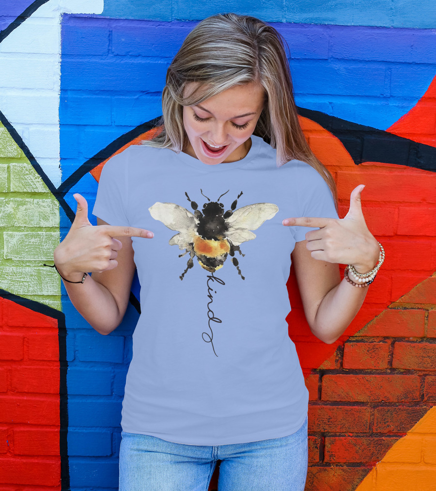 Be Kind Bee Kind Watercolor Bee T-Shirt