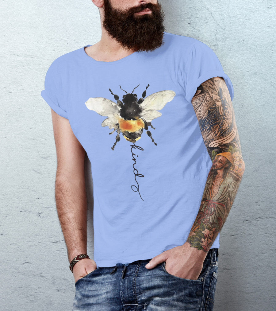 Be Kind Bee Kind Watercolor Bee T-Shirt