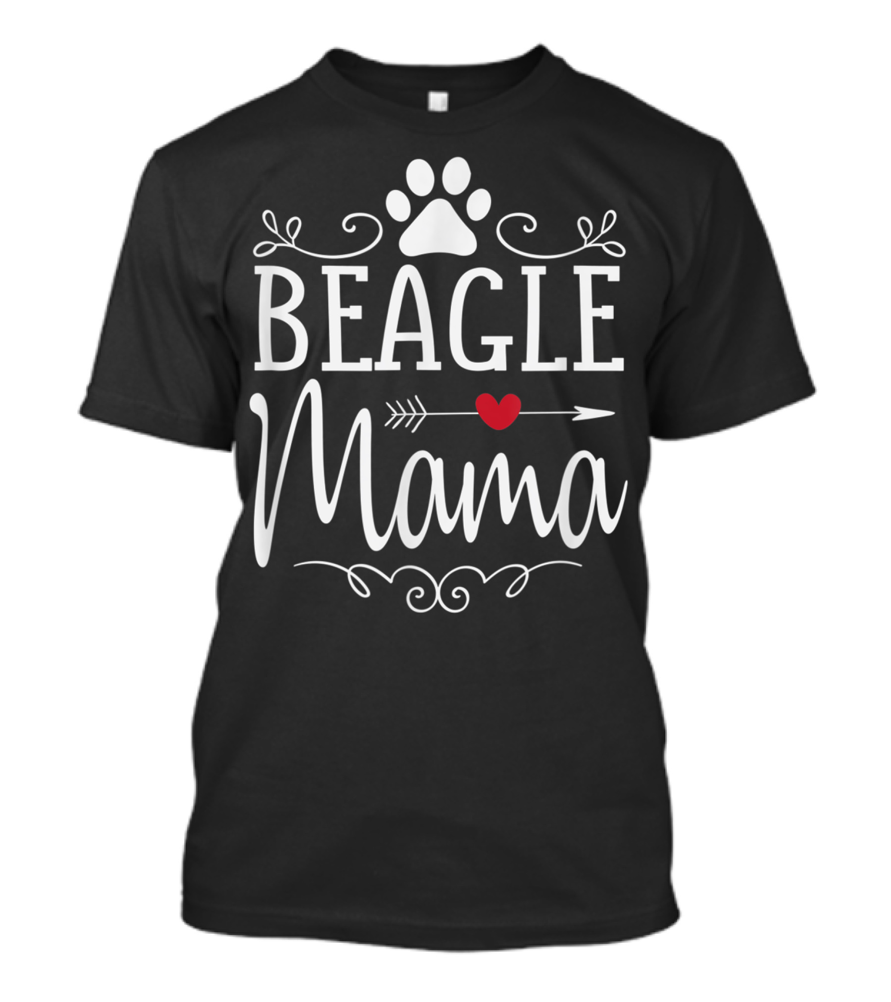 Beagle Mama Paw Print Heart Arrow T-Shirt