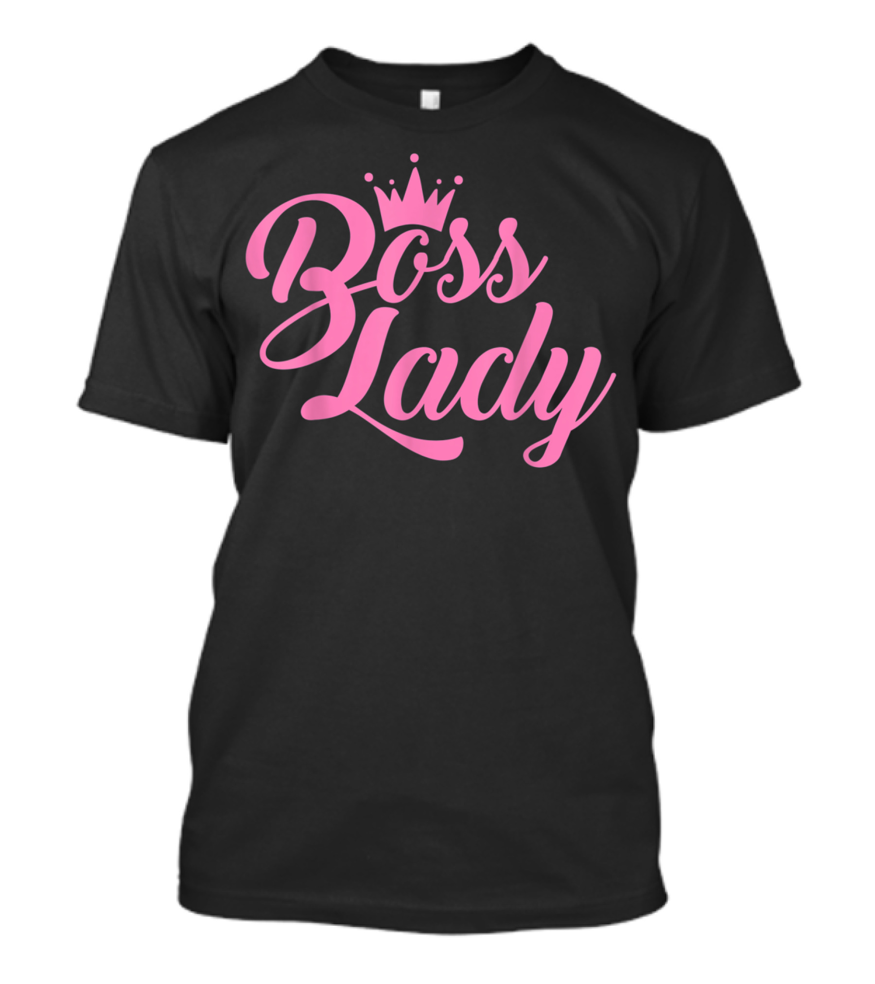 Boss Lady Fashionable Pink Crown Text T-Shirt