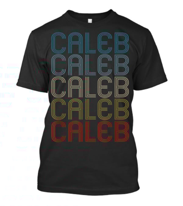 Caleb Bold Multicolor Repeated Name T-Shirt