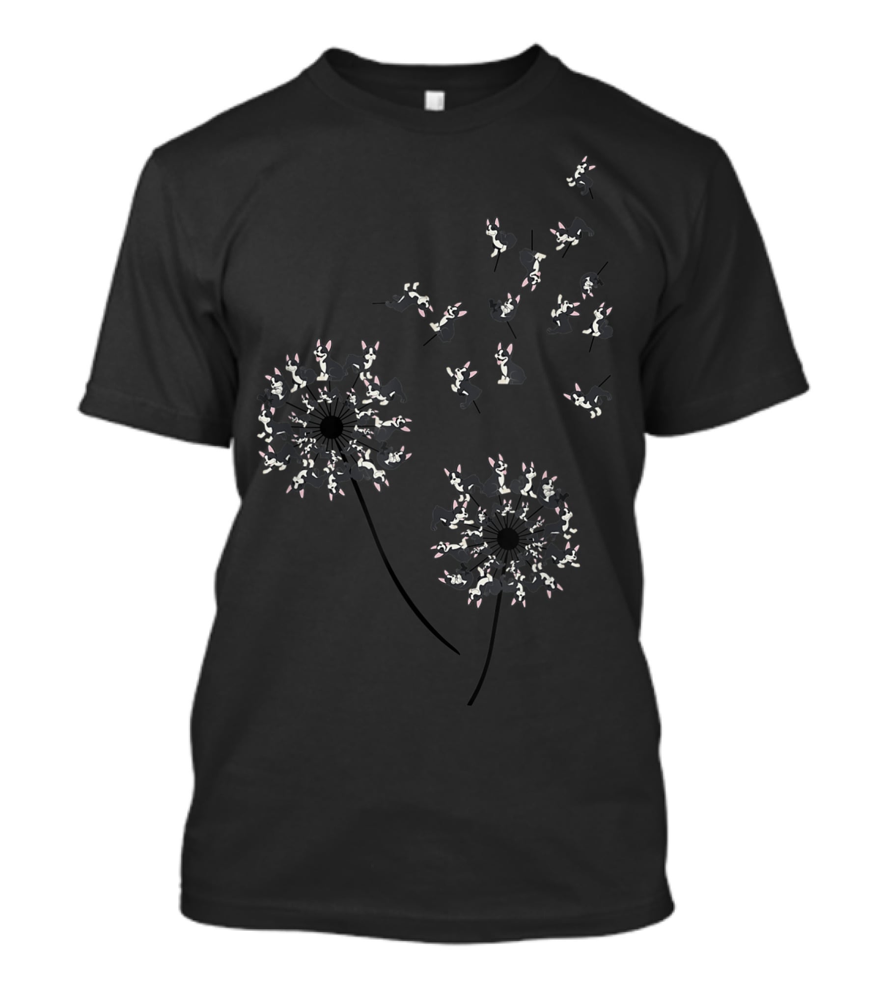 Dandelion Boston Terrier Blossom T-Shirt