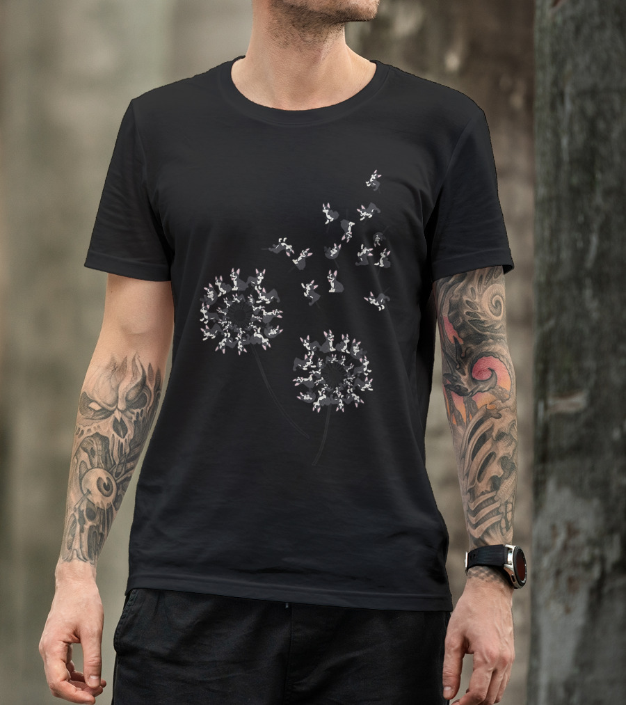 Dandelion Boston Terrier Blossom T-Shirt