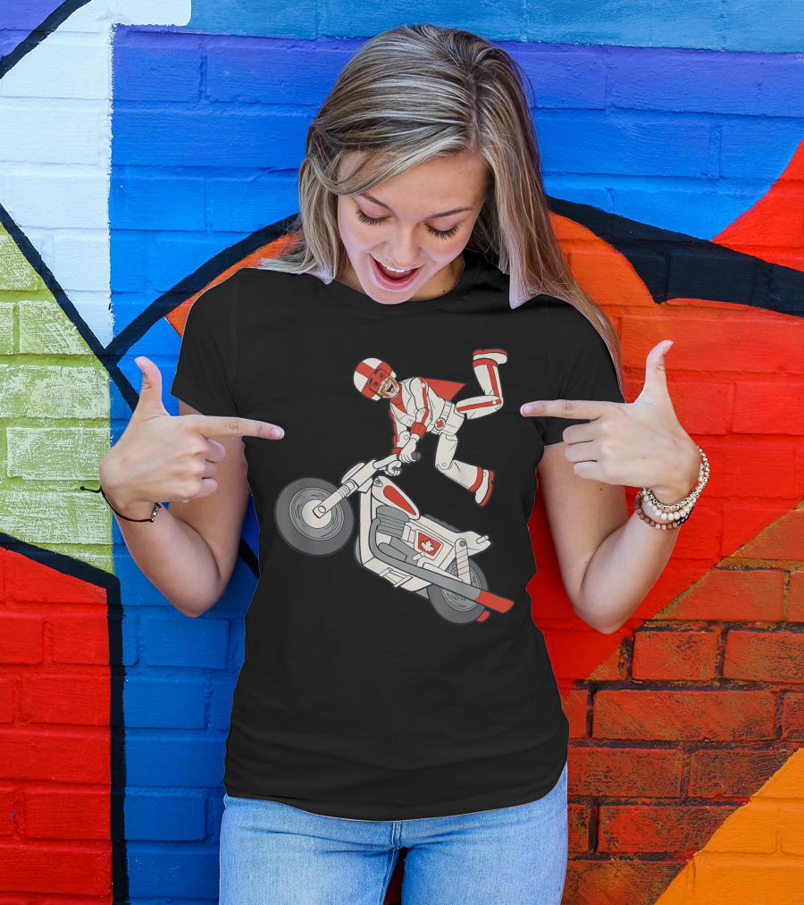 Disney Pixar Toy Story 4 Duke Caboom Canadian Motorcycle Stunt Rider T-Shirt