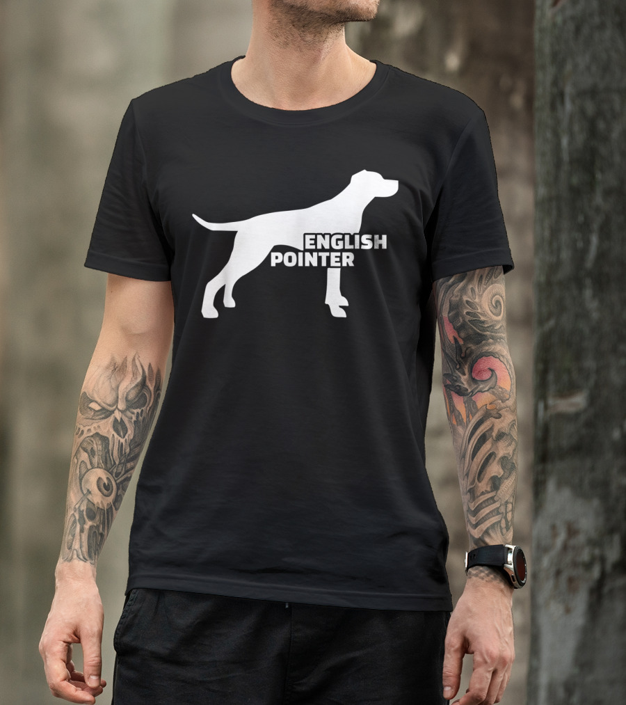 English Pointer Silhouette And Text T-Shirt