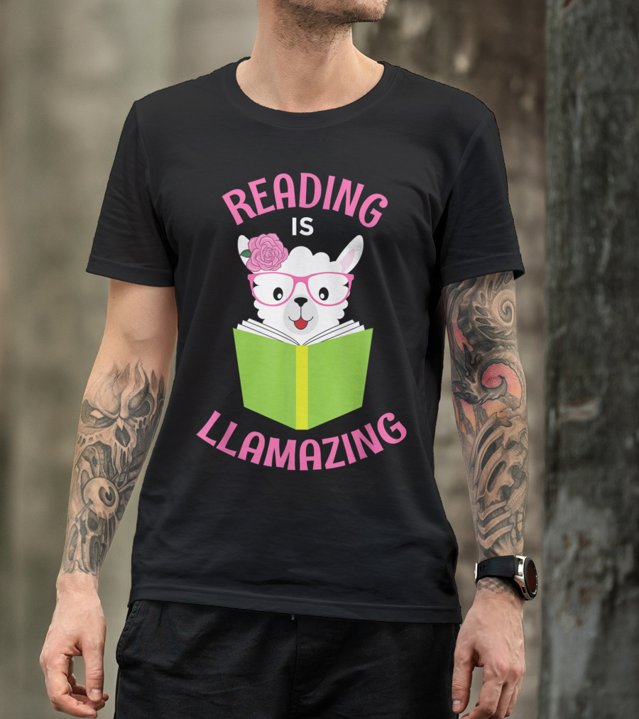 Reading Is Llamazing Funny Llama Librarian Read T-Shirt