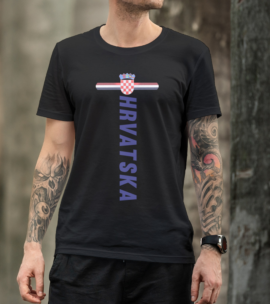 Hrvatska Croatian Flag Red White Blue Crest Sportsstyle T-Shirt