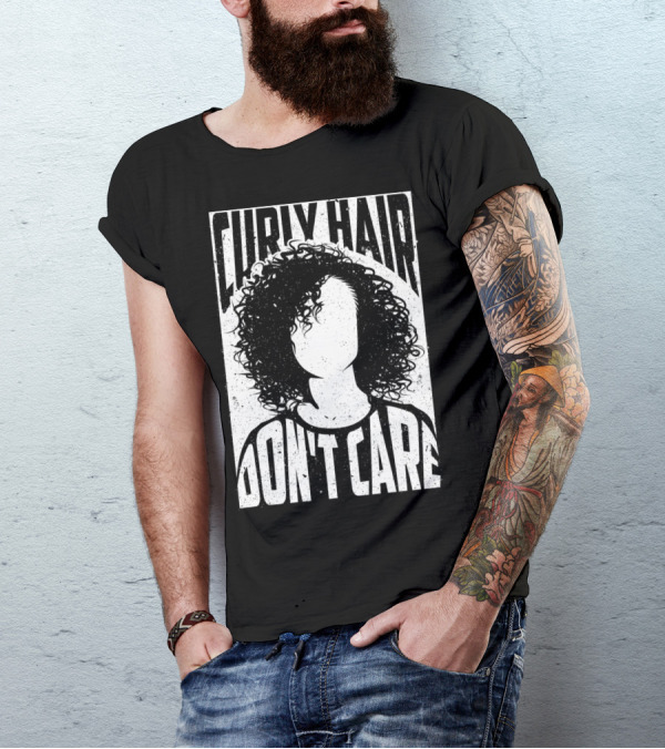 Curly Hair Don't Care Curlyhaired Charm T-Shirt