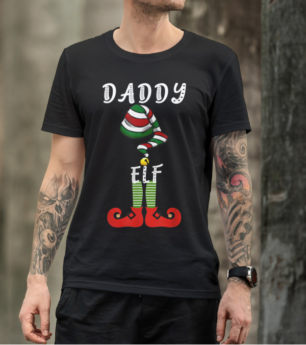 Daddy Elf Festive Family Christmas Holiday Group T-Shirt