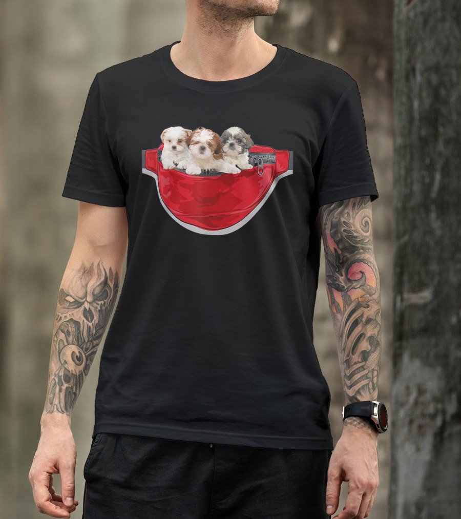 Funny Shih Tzu Dog Pocket Waist Pack Lover T-Shirt