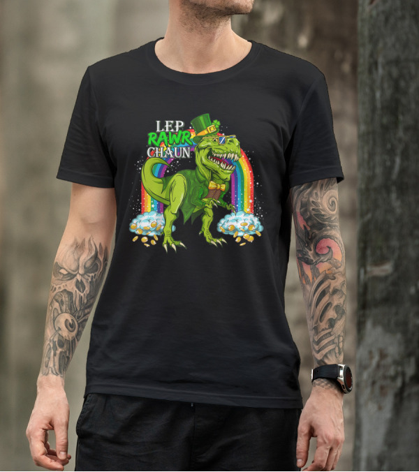 LEP RAWR CHAUN T-Rex Rainbow Coins T-Shirt