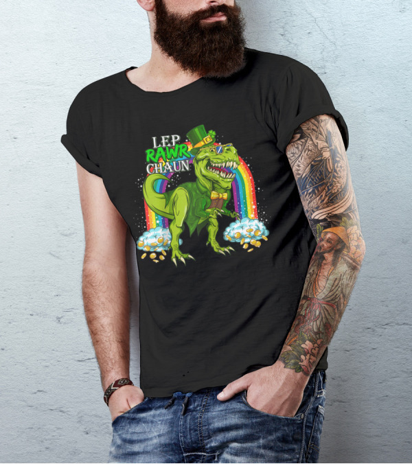 LEP RAWR CHAUN T-Rex Rainbow Coins T-Shirt