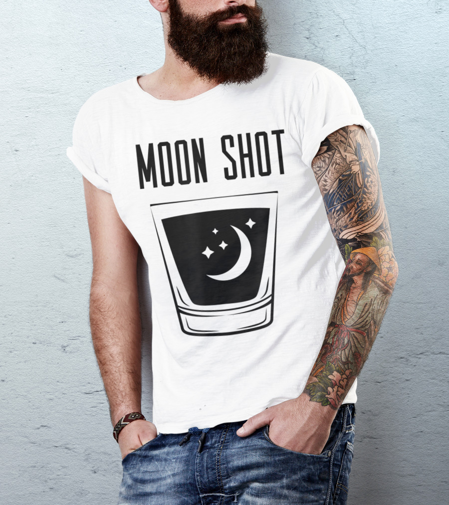 Moon Shot Drinking Alcohol Party Funny Shot T-Shirt