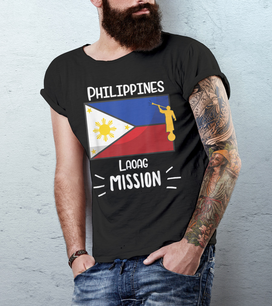 Philippines Laoag Mission Flag And Angel T-Shirt