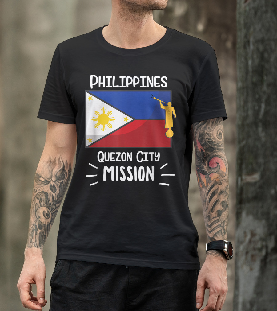 Philippines Quezon City Mission LDS Mormon Flag T-Shirt