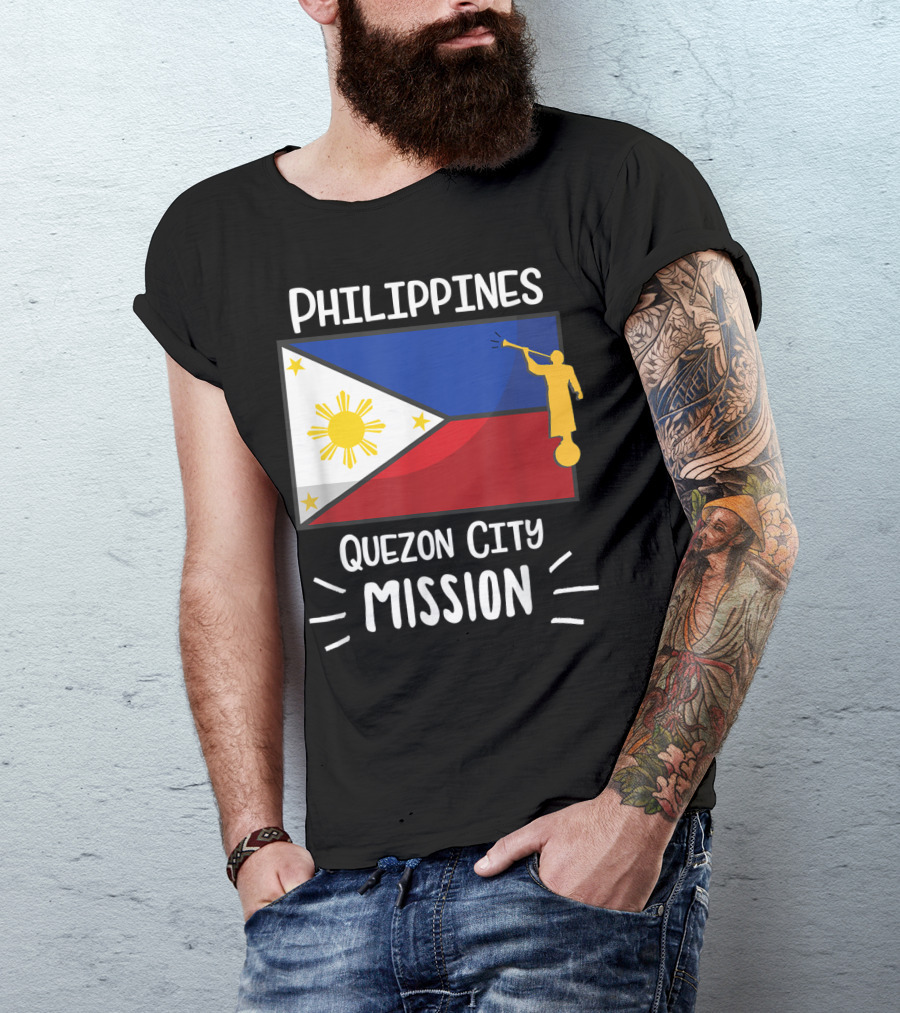 Philippines Quezon City Mission LDS Mormon Flag T-Shirt