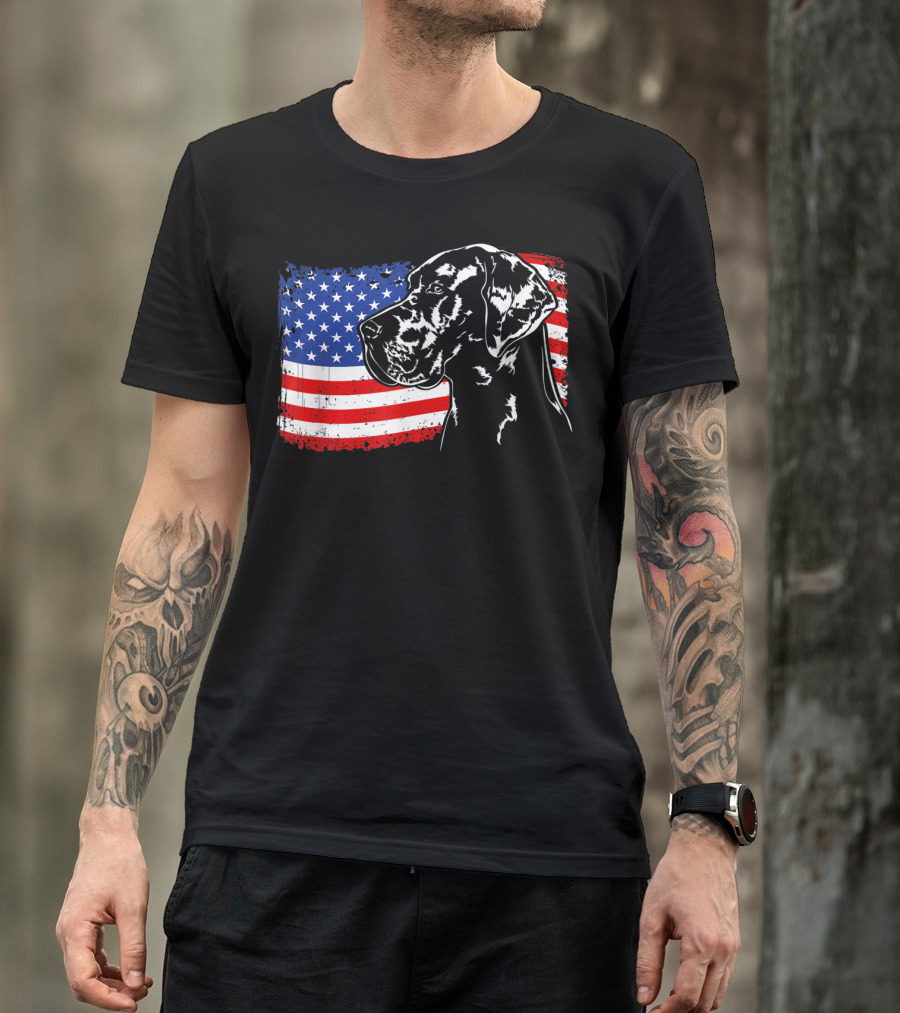 Great Dane American Flag Patriotic Pride T-Shirt