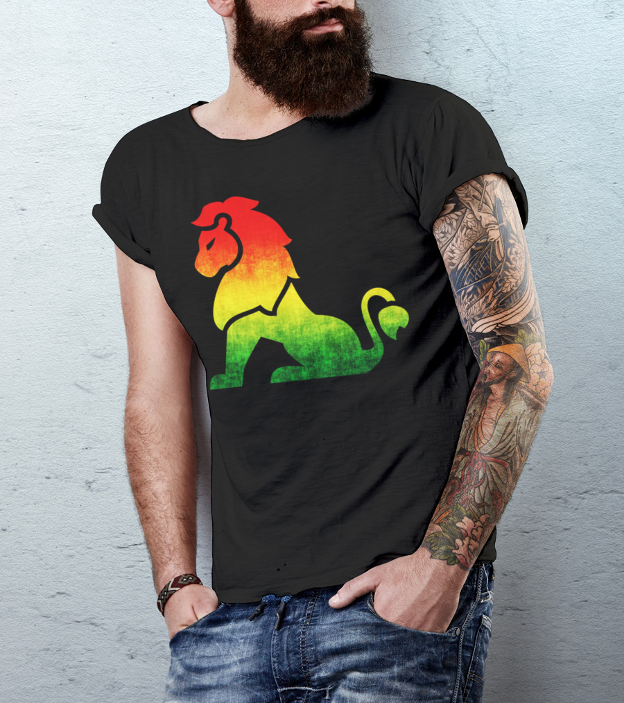 Rasta Flag Reggae Lion Jamaica T-Shirt