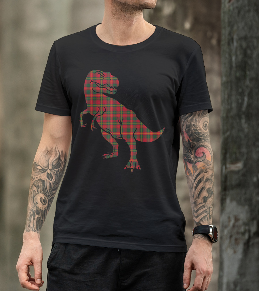 Sister Red Plaid Dinosaur T-Shirt