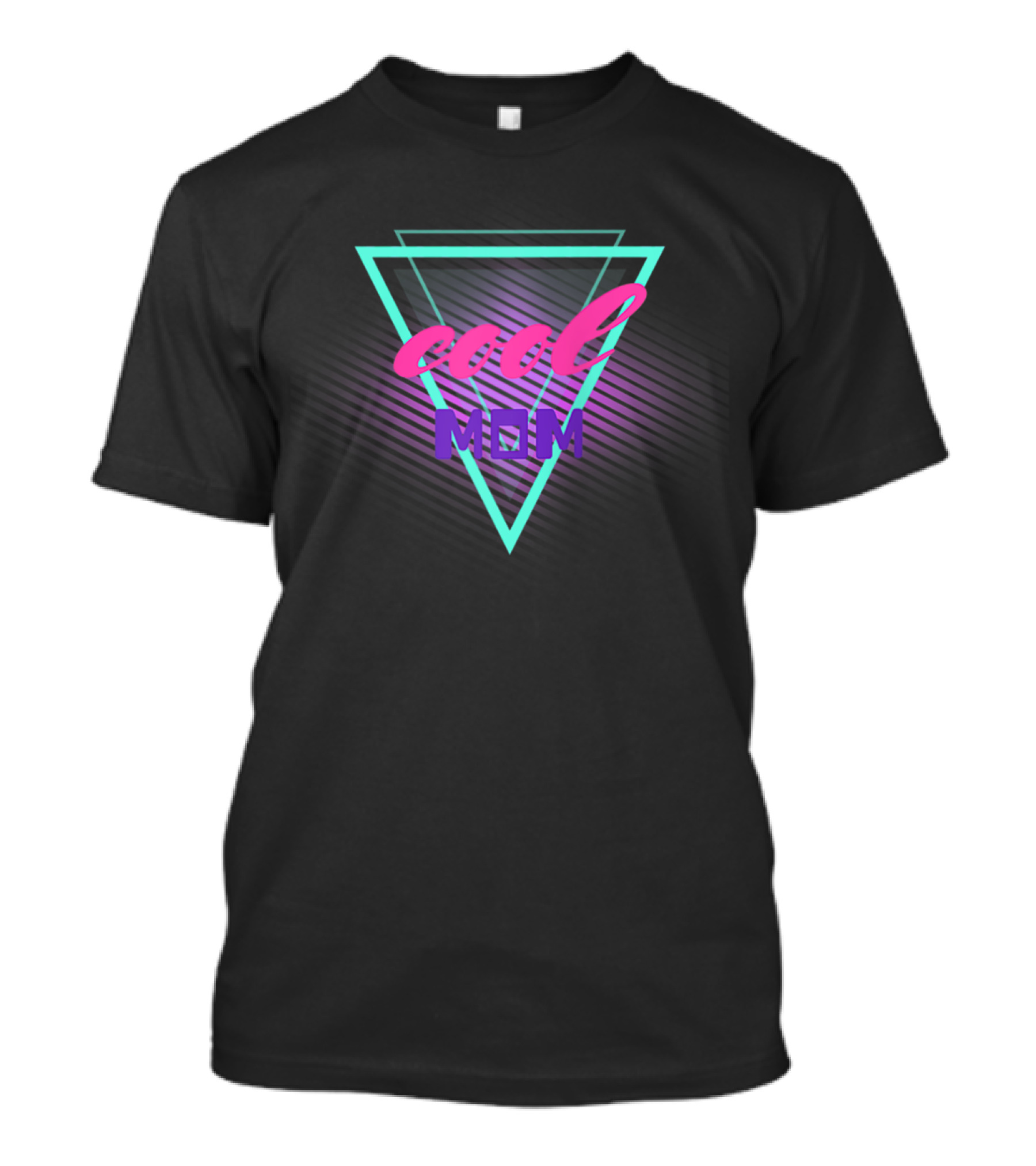 Retro Cool Mom Club 80's Style Neon Triangle T-Shirt