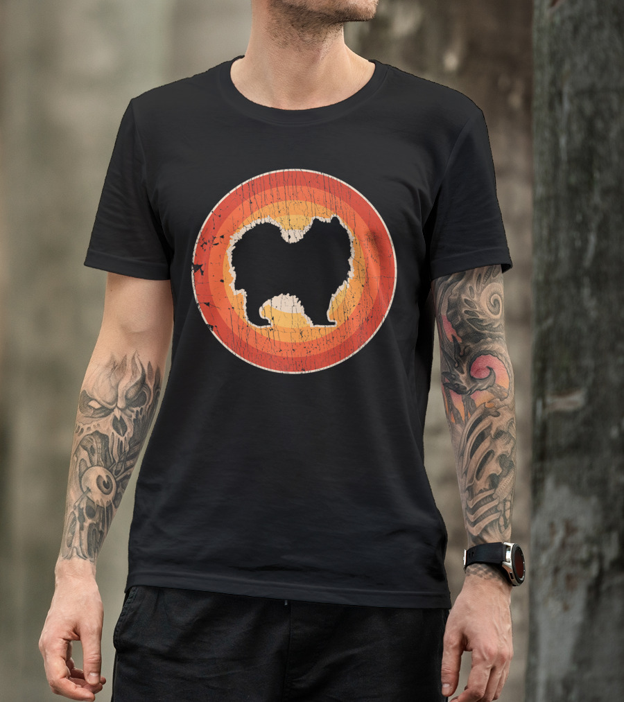 Samoyed Vintage Style 60s 70s Retro Circle T-Shirt