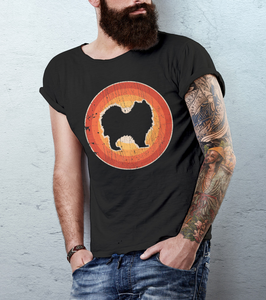 Samoyed Vintage Style 60s 70s Retro Circle T-Shirt