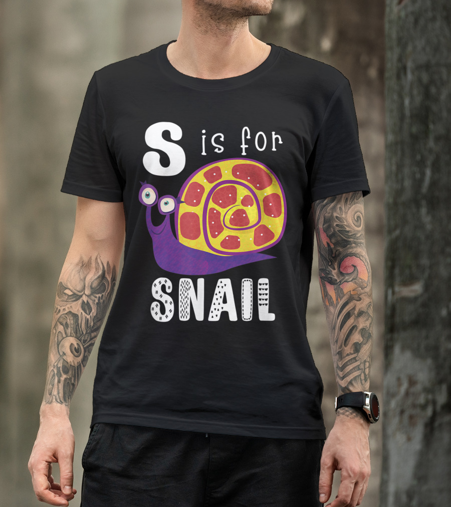 S Is For Snail Alphabet Letter Insect T-Shirt
