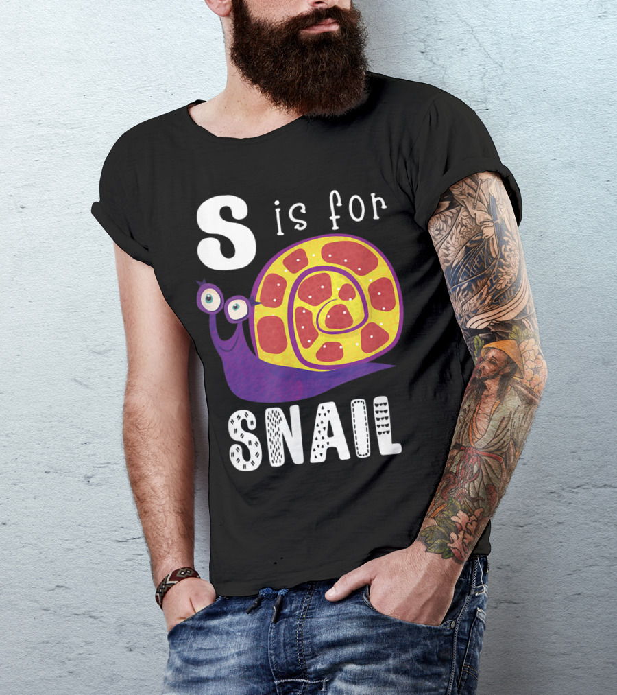 S Is For Snail Alphabet Letter Insect T-Shirt