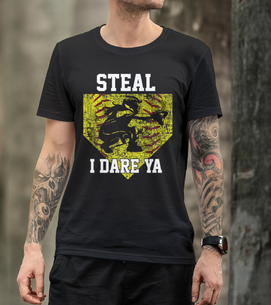 Steal I Dare Ya Softball Catcher Player T-Shirt