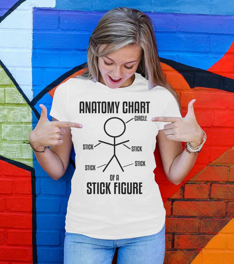 ANATOMY CHART OF A STICK FIGURE CIRCLE STICK T-Shirt