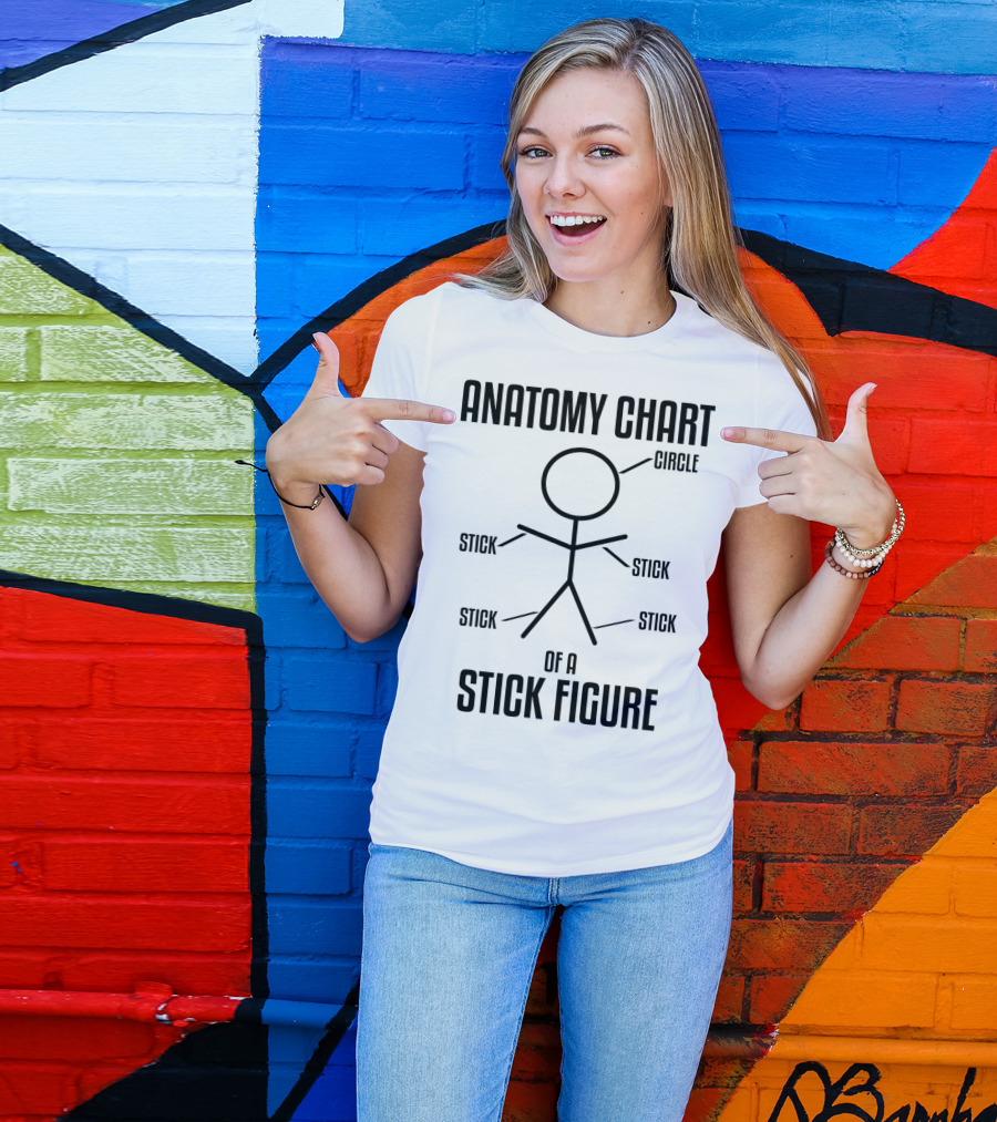 ANATOMY CHART OF A STICK FIGURE CIRCLE STICK T-Shirt