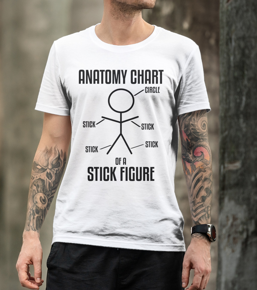 ANATOMY CHART OF A STICK FIGURE CIRCLE STICK T-Shirt