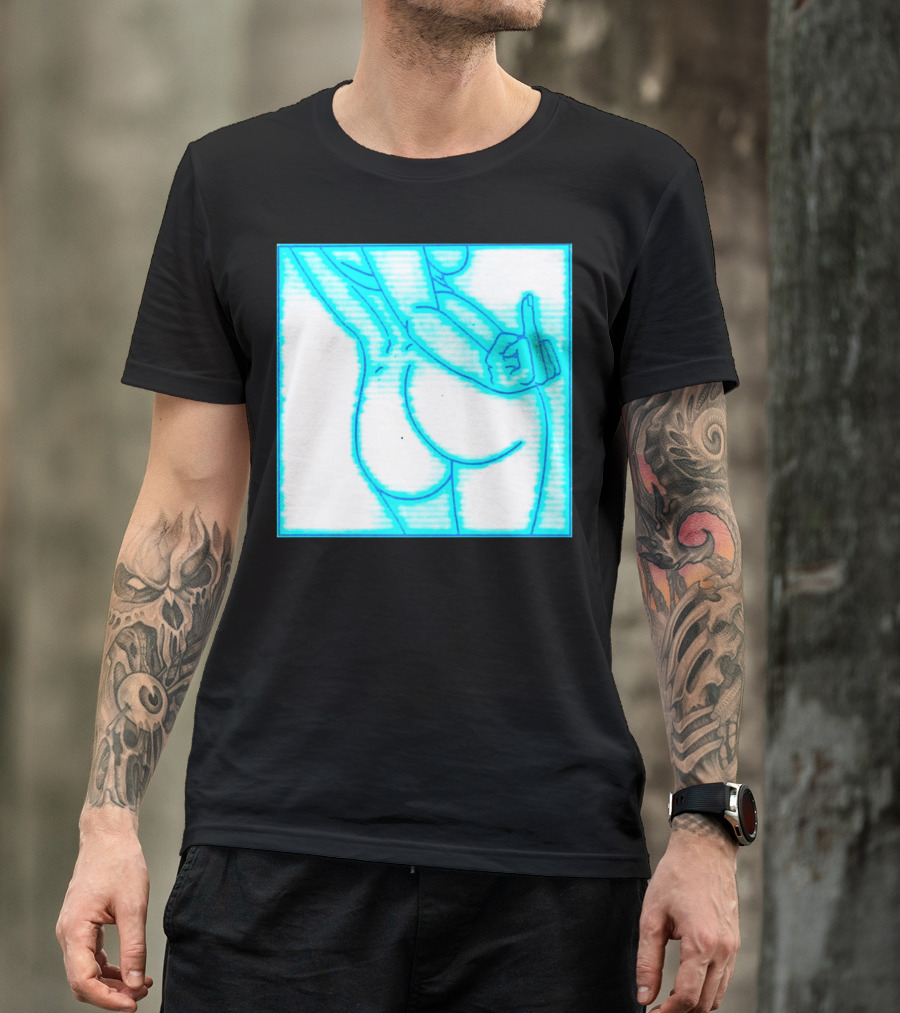 The Finger Middle Gesture Neon Outline T-Shirt