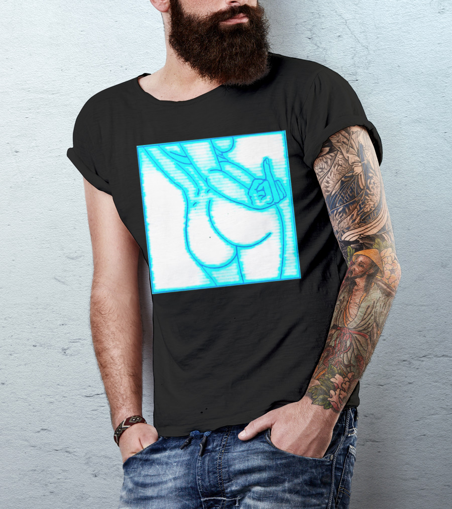 The Finger Middle Gesture Neon Outline T-Shirt