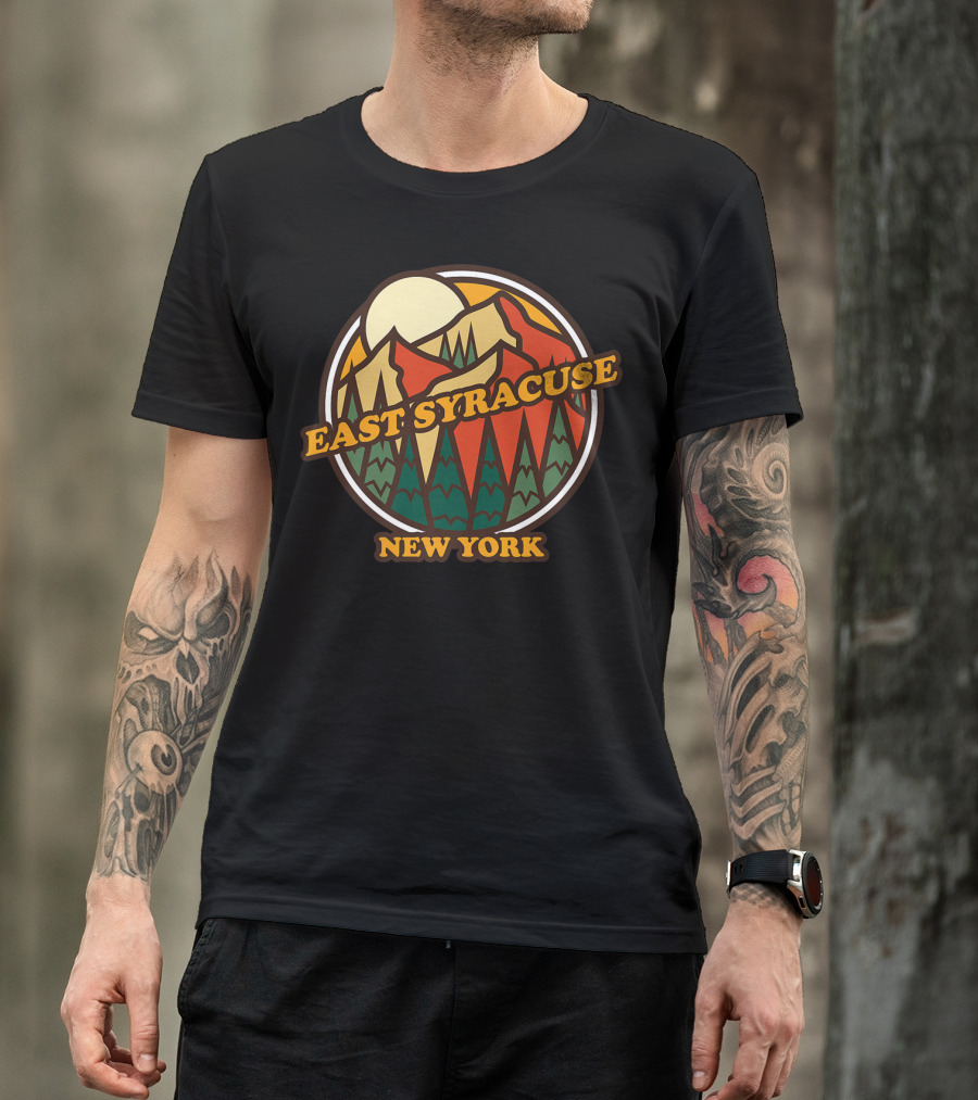 East Syracuse New York Vintage Mountain Hiking Scenery T-Shirt