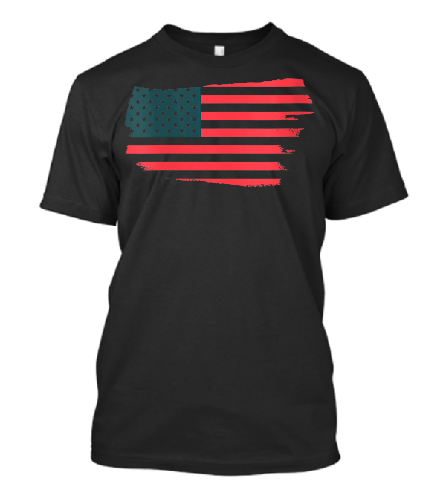 American 4th Of July Distressed Flag Brush Stroke T-Shirt