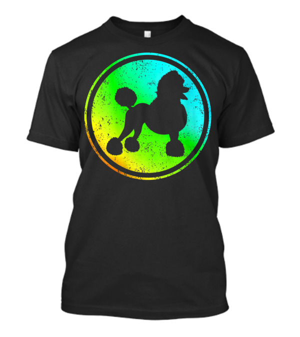 Poodle Watercolor Poodle Dog Silhouette Circle T-Shirt