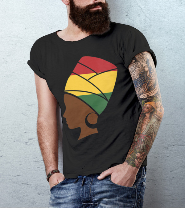 Proud Jamaica Reggae Woman With Rasta Colors T-Shirt