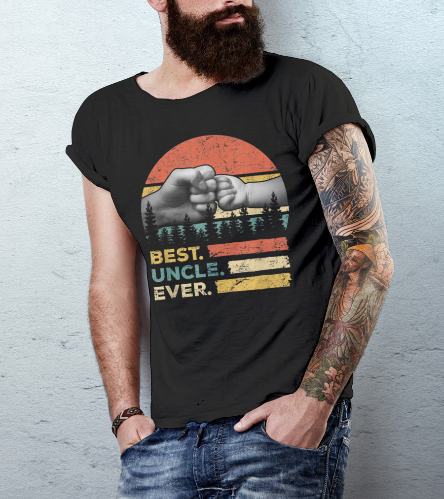 Best Uncle Ever Vintage Forest Fist Bump T-Shirt