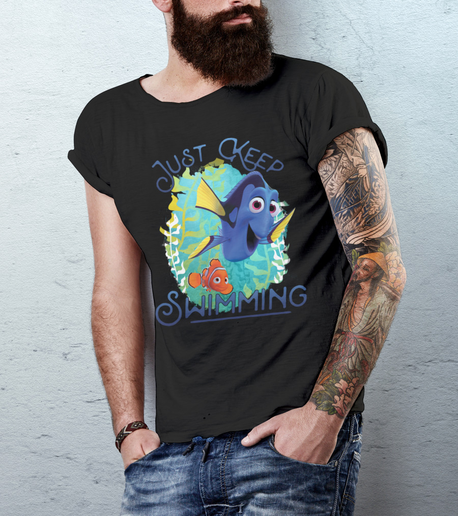 Disney Pixar Finding Dory Just Keep Swimming Dory And Nemo Ocean Adventure T-Shirt