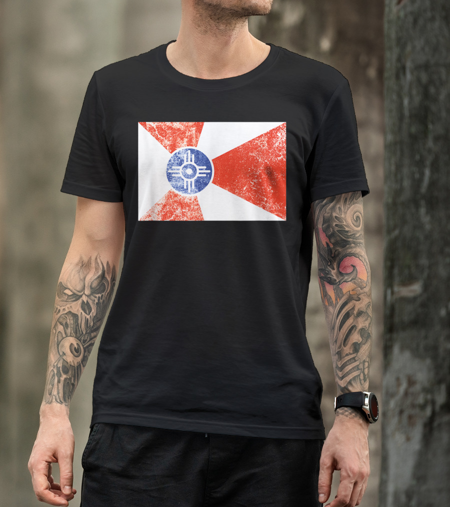 Distressed Vintage Wichita Flag T-Shirt
