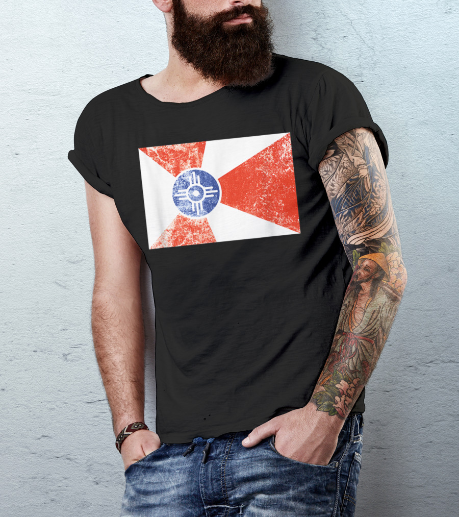 Distressed Vintage Wichita Flag T-Shirt