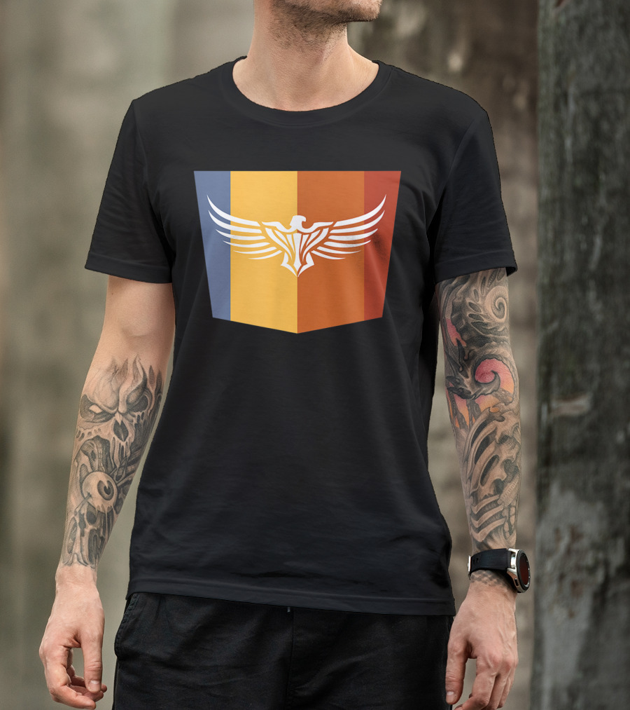 Falcon Great Eagle Winged Emblem With Tricolor Shield T-Shirt
