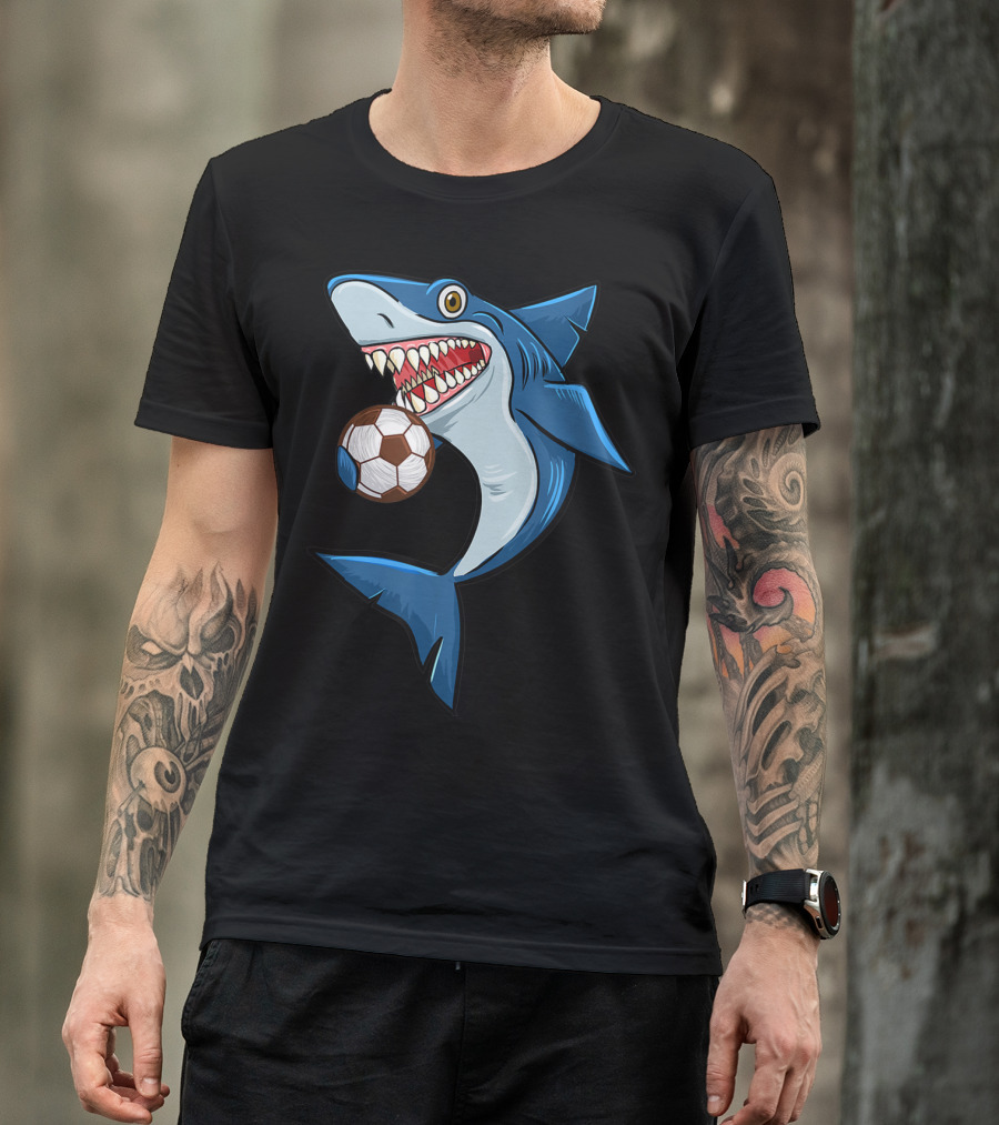 Football Sharks Love Animal Lovers Soccer Shark T-Shirt