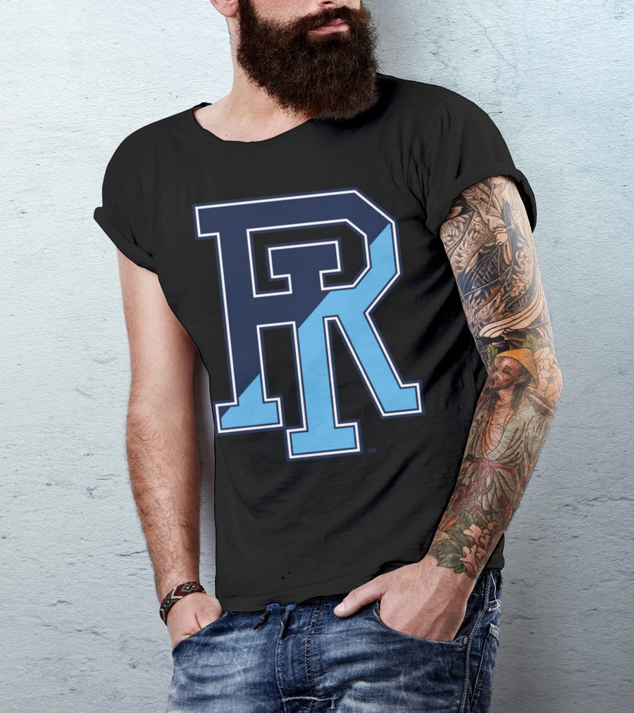 Rhode Island Rams Women's College NCAA Blue And Navy Logo PPRHI01 T-Shirt
