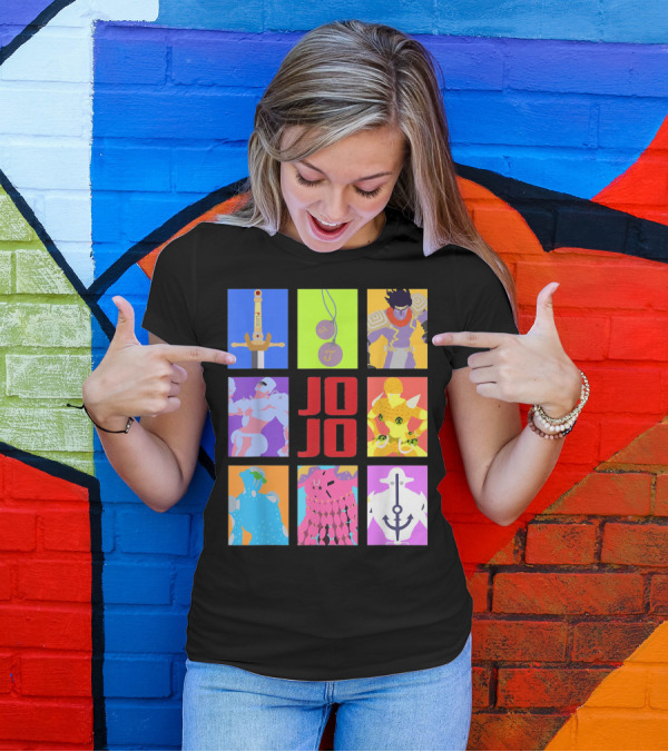 JOJO's Bizarre Adventure Iconic Character And Stand Panels Collection T-Shirt