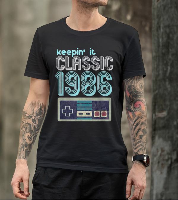 Keepin' It Classic 1986 Video Gamer Retro Controller T-Shirt