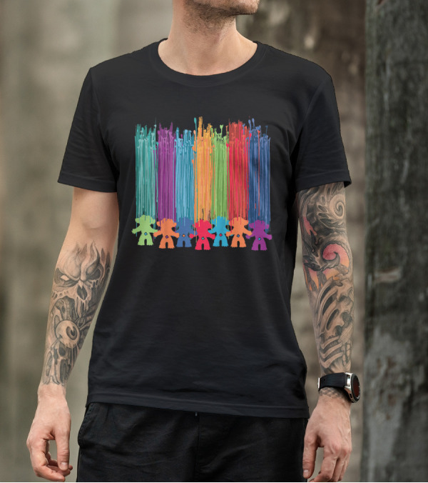 Kids Classic Trolls Rainbow Hair Paint Streaks T-Shirt