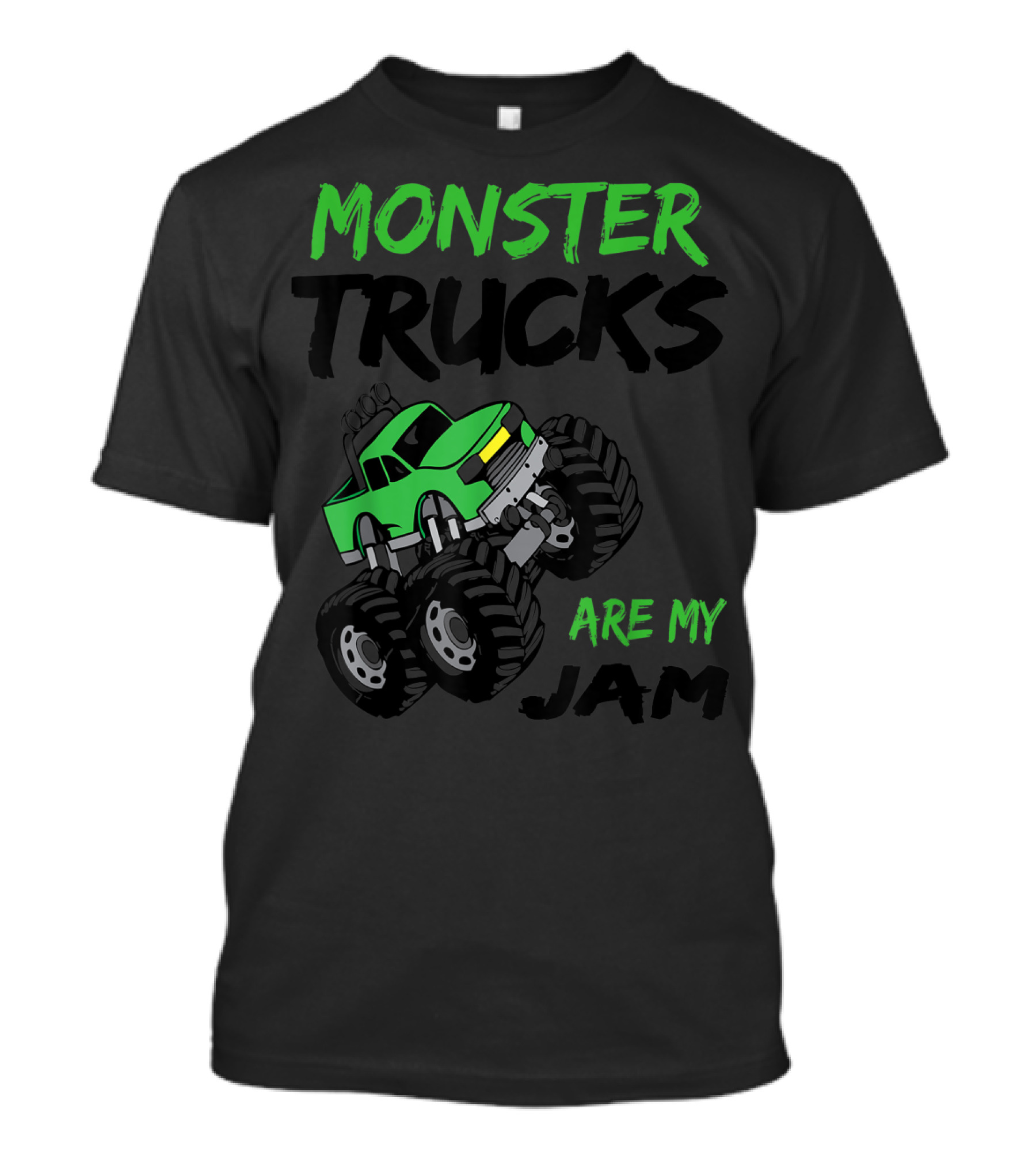Monster Trucks Are My Jam Classic Green Racing Adventure T-Shirt