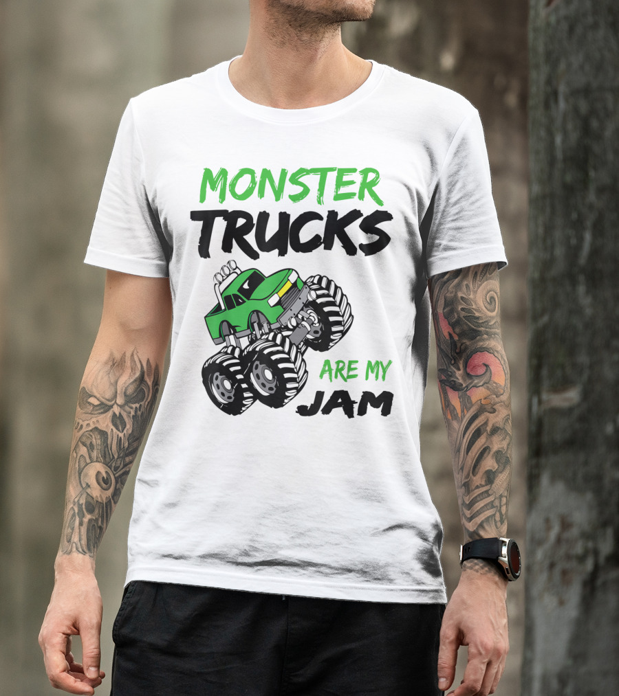 Monster Trucks Are My Jam Classic Green Racing Adventure T-Shirt
